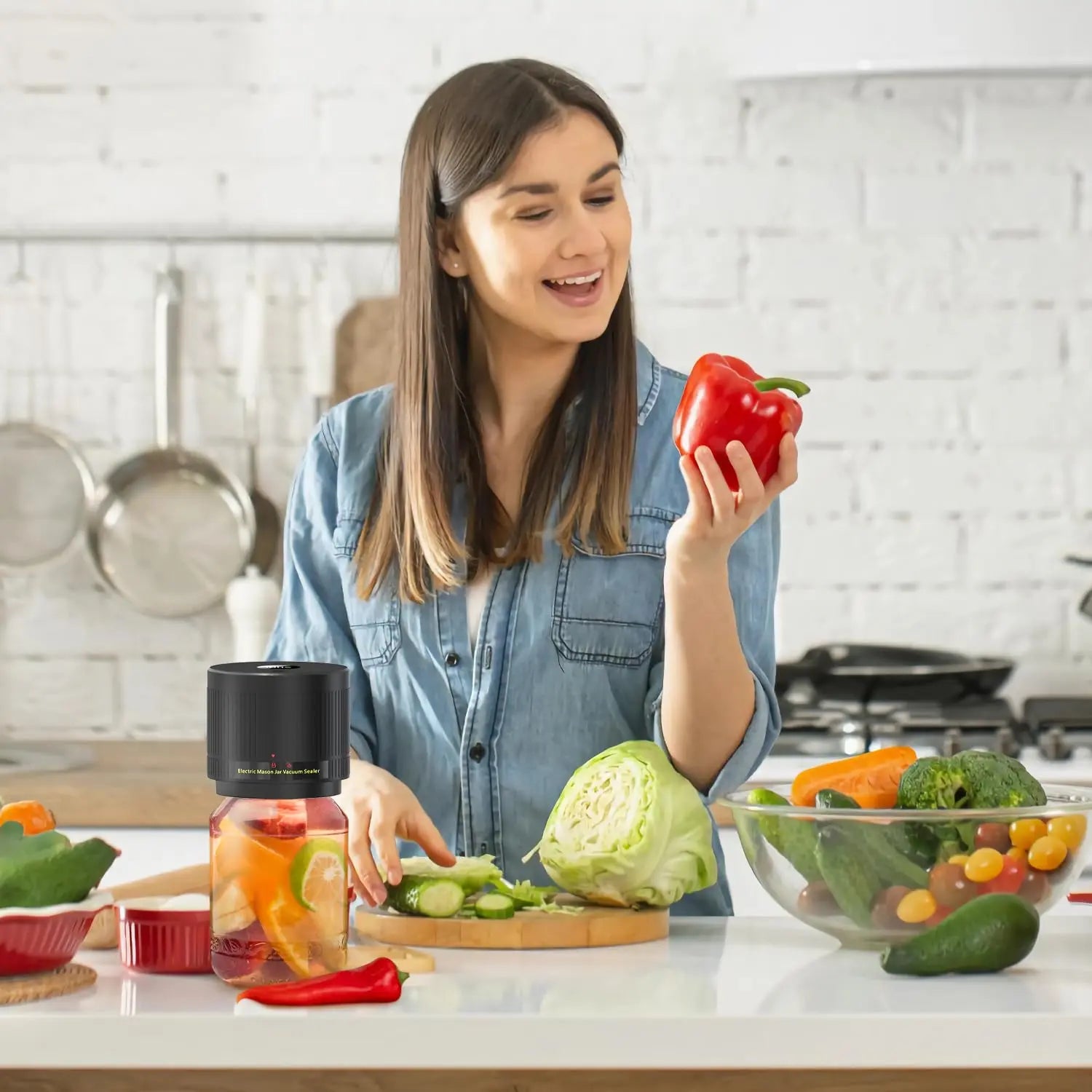 Mason Jar Vacuum Sealer - Electric Vacuum Sealer for Jars with Wide and Regular Mouth Mason Jars, Vacuum Sealing Machine for Food Storage - Black, Vacuum Sealer, Ever Jar - Mason Jar Vacuum, Vacuum Sealer, Electric Mason Jar Vacuum Sealer,