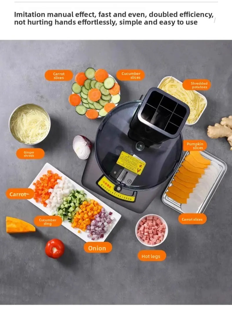ULRICA 4-In-1 Electric Veggie Chopper Slicer: Multi-Functional Dicer Grater for Potato, Carrot & Onion