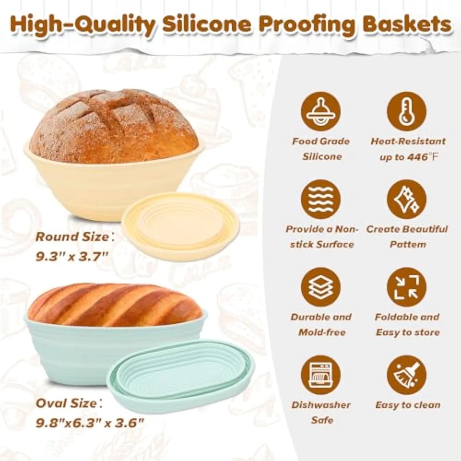 Bread Starter Jar, 34OZ Sourdough Starter Jar Kit-24Pcs Kits for Homemade with 2 Proofing Baskets, Dough Whisk Scrapers, Bread Lame and Stencils