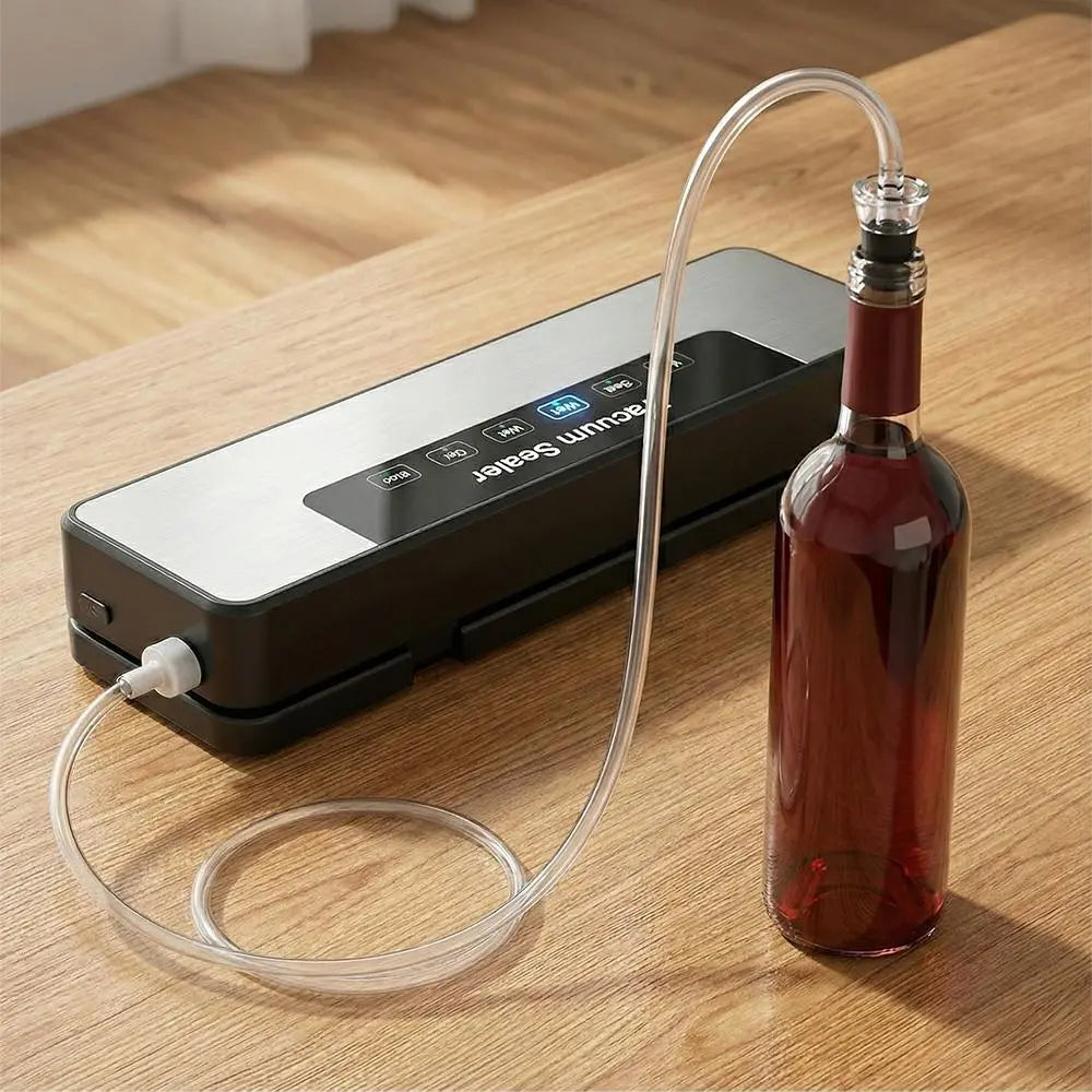 【Fathersdaygift】Vacuum Sealer Kit 65Kpa, Includes 50 Vacuum Sealing Bags, Features Dual Dry/Wet Modes, 6-In-1 Sealer Suitable for Storage and Sous Vide Cooking, Automatic Sealing Machine,Extends Food Freshness by 5 Times, a Modern Vacuum Sealing Device